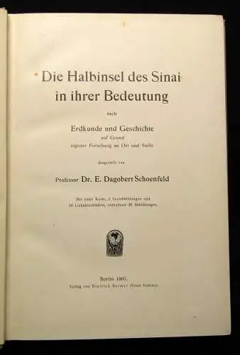 Schoenfel Die Halbinsel des Sinai in ihrer Bedeutung nach Erdkunde 1907