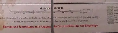 Amtliche Wintersportkarte Kipsdorf-Frauenstein-Moldau-Geising-Altenburg 1926