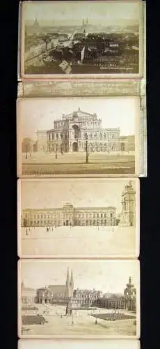 Fotoleporello mit 16 Or. Fotographien von Dresden im Pergamenteinband um 1890