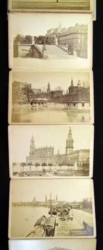 Fotoleporello mit 16 Or. Fotographien von Dresden im Pergamenteinband um 1890