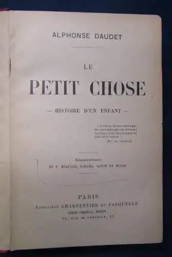 Daudet Le Petit Chose Histoire D´un Enfant o. J. Die Geschichte eines Kindes js
