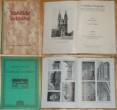 Klötschke Kretzschmar Sächsische Geschichte Band 1 & 2 1909 Reprint 1977 xx
