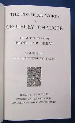 Skeat The Poetical Works of Geoffrey Chauger Volume III o.J. Poesie Lyrik  js