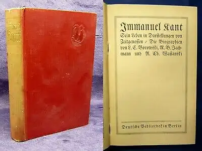 Immanuel Kant Sein Leben in Darstellungen von Zeitgenossen o.J. Philosophie js