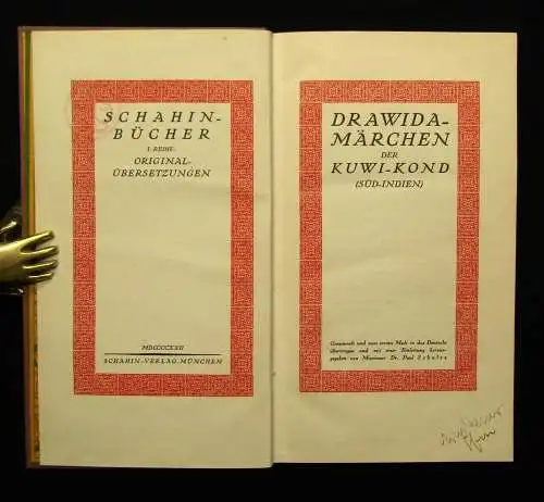 Schulze Drawida-Märchen der Kuwi- Kond (Süd- Indien) 1922 Erzählungen
