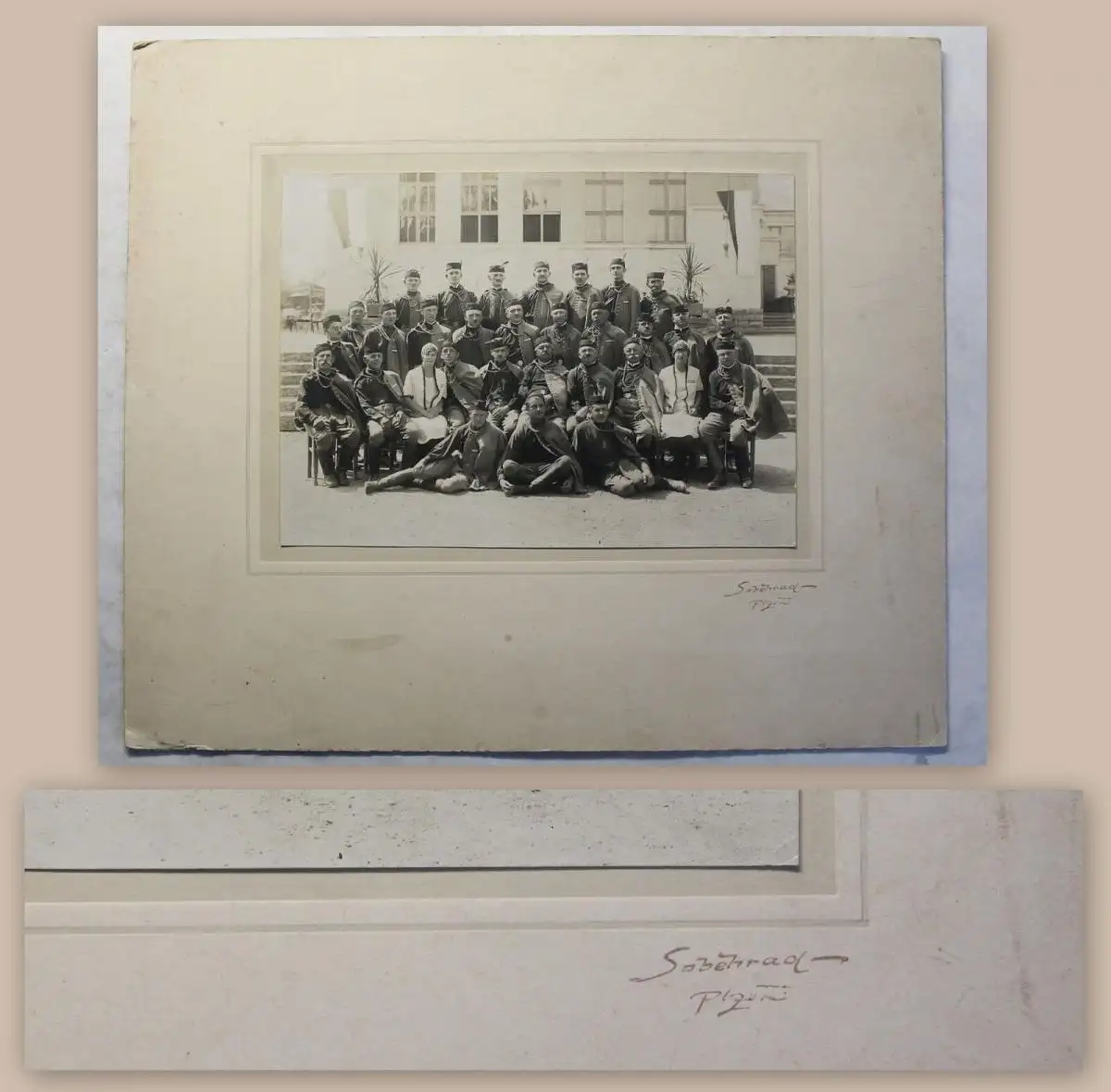 Alte Fotografie Soldaten Militär K.L. Sobehrad Pilsen Tschechien um 1890 K&K xz 1