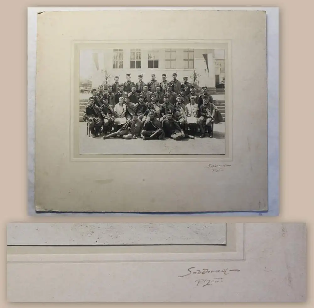 Alte Fotografie Soldaten Militär K.L. Sobehrad Pilsen Tschechien um 1890 K&K xz 1