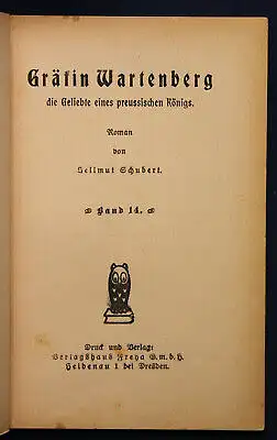 Schubert Frauen der Liebe Band 14 "Gräfin Wartenberg" um 1925 Liebesroman sf