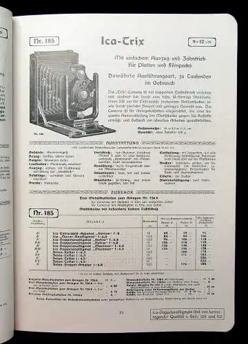 Ica Illustrierte Preisliste photographische Apparate u Bedarfsartikel um 1915