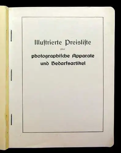 Ica Illustrierte Preisliste photographische Apparate u Bedarfsartikel um 1915