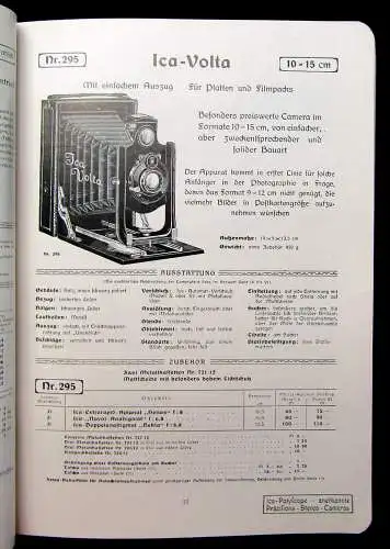 Ica Illustrierte Preisliste photographische Apparate u Bedarfsartikel um 1915