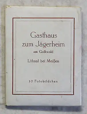 Gasthaus zum Jägerheim am Golkwald Löbsal bei Meißen 9 Fotobildchen um 1930 xz