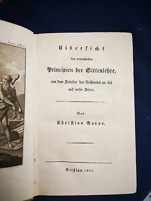 Garve's Sämmtliche Werke 8. Band 1801 selten Philosophie Spätaufklärung sf