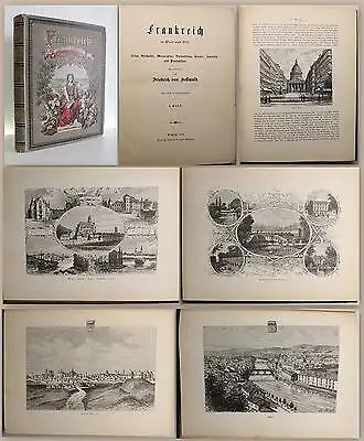 Hellwald Frankreich in Wort und Bild 1886 1. Band, mit 458 Illustrationen xy