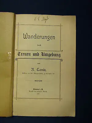 Canis Wanderungen durch Treuen und Umgebung 1898 Sachsen sehr selten Saxonica sf