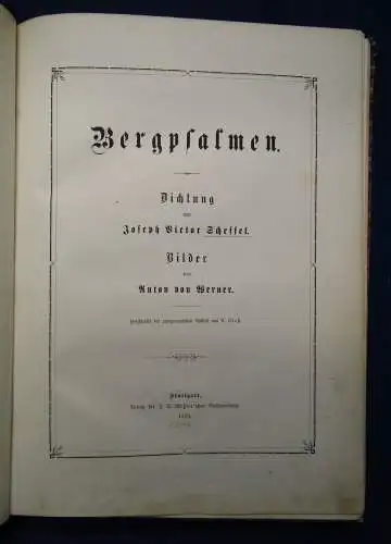 Scheffel Bergpsalmen. Dichtung 1870 Belletristik Versepen Klassiker sf