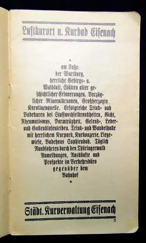 Ich führe Sie! Eisenach und Umgegend um 1920 Ortskunde Thüringen Guide