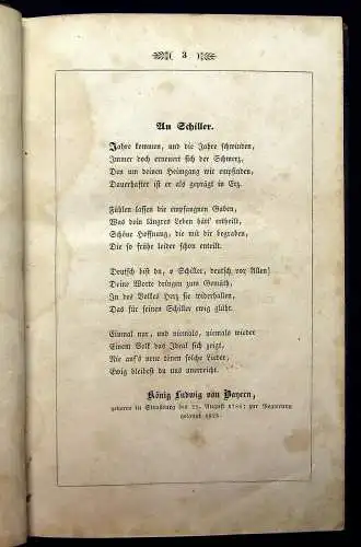 Schiller`s Album Eigenthum des Denkmal Schiller`s in Stuttgart 1837 Lyrik Poesie