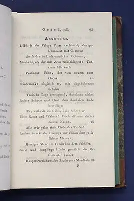 Voss Des Quintus Horatius Flaccvs Werke 1806 EA  Briefwechsel Litratur  js