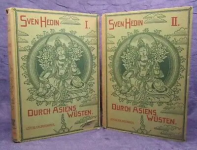 Hedin Sven Durch Asiens Wüsten Drei Jahre auf neuen Wegen 2 Bde. 1922 js
