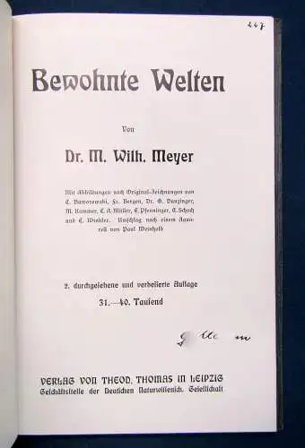 Meyer Bewohnte Welten 1909 Geschichte Landschaft Wissenschaft Wissen sf