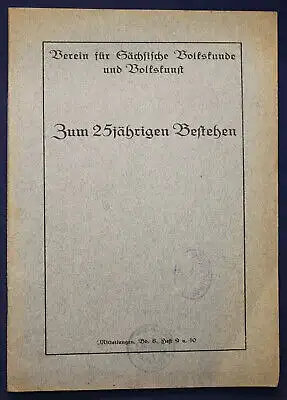 Mitteilungen des Vereins für Sächs. Volkskunde & Volkskunst Bd 8 1922 sf