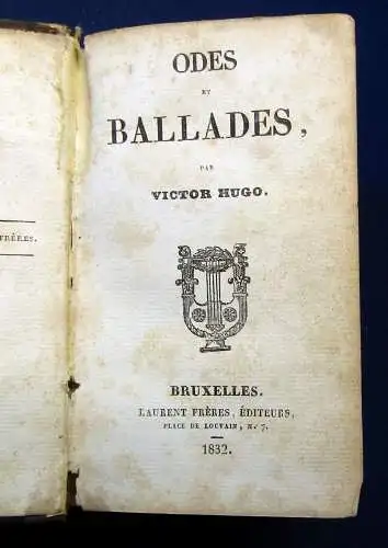 Hugo Odes et Ballades 1832 Belletristik Lyrik Poesie Prosa mb