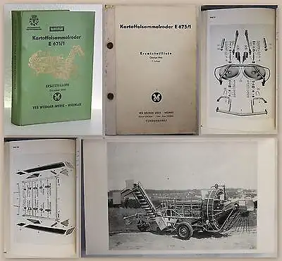 Ersatzteilkatalog Kartoffelsammelroder E 675/1 Liste 1966 VEB Weimar-Werk xz