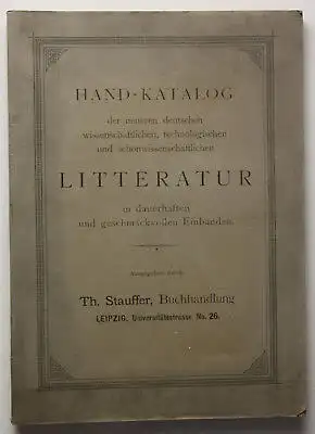 Hand-Katalog der neueren deutschen Literatur 1904 Bücherkatalog Register sf