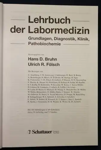 Bruhn/Fölsch Lehrbuch der Labormedizin 1999 Medizin Wissen Studium Grundlagen sf