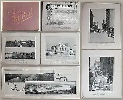 Souvenir Views of St. Paul Minnesota Album ca. 1900 Photografie Ansichten xz