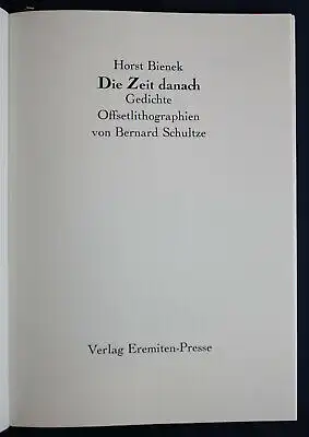 Bienek Die Zeit danach 1974 Emeriten-Presse Erstausgabe Exemplarnr. 137 sf