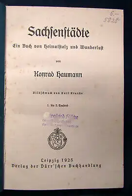 Haumann Sachsenstädte (Ein Buch von Heimatstolz und Wanderlust) 1925 Saxonica sf