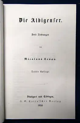 Lenau Die Albigenser 1852 Belletristik Literatur Klassiker Kreuzzug sf