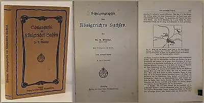 Münsche Schulgeographie des Königreiches Sachsen 1912 Landeskunde Ortskunde  xz