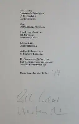 Mechtel Himmelsgevögel 1986 Hertenstein-Presse Exemplar 49 von 250 sf