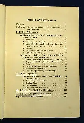 Holm Das Objektiv im Dienste der Photographie 1906 zahlreiche Textfiguren js