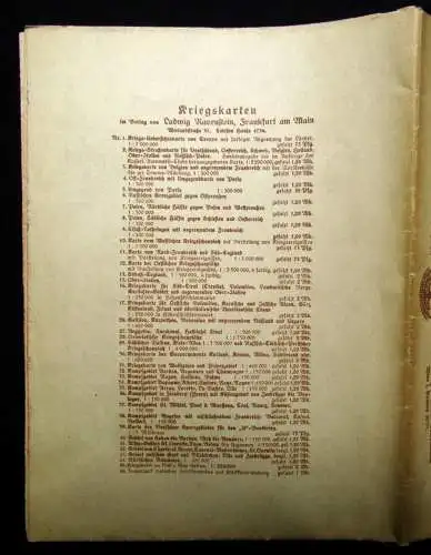 Ravensteins Deutsche Kriegskarten Nr.3 um 1925 Belgien angrenzendes Frankreich