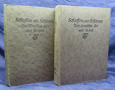 Giesecke-Teubner Schaffen und Schauen 2 Bde 1914 Belletristik Leben Literatur sf