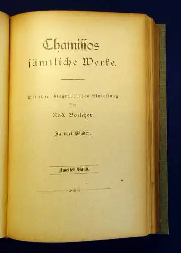 Böttcher Chamissos Werke o.J. ( um 1900 ) in 2 Bänden  Belletristik Klassiker mb