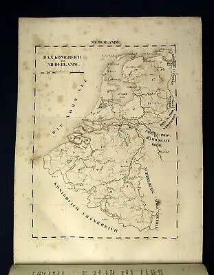 Schlieben Atlas von Europa 1828 Ortskunde Geographie Niederlande,Dänemark js
