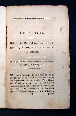 Delbrück Reden veranlaßt durch die Ereignisse der Zeit 1813 Napoleon Geschichte 