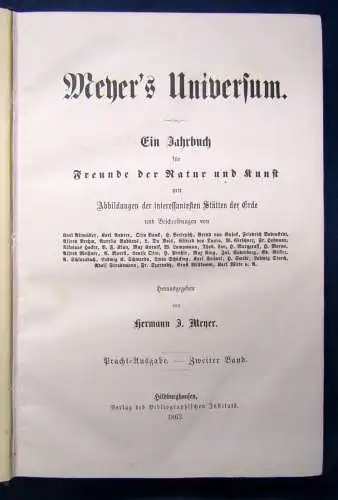 Meyers Universum Ein Jahrbuch für Freunde der Natur und Kunst 2.Bd. 1863 js 
