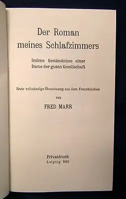 Der Roman meines Schlafzimmers 2 Bde. Reprint 2003 Samteinband Goldschnitt js