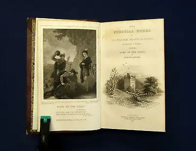 Scott Works. 37 Bde. Novels & Tales u.a. dekorative Einbände illustr. um 1830 mb