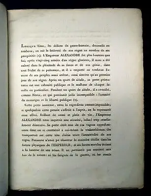 Uvarov A la Mémoire de L'empereur Alexandre 1826 Militaria Militär Geschichte js