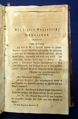 Antommarchi Memoiren des Dr. F. Antommarchi 2Bde 1. deutsche Ausgabe 1825 mb