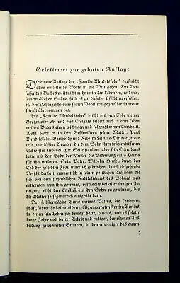 Hensel Die Familie Mendelssohn 1924 2 Bde. Belletristik Klassiker Romane mb