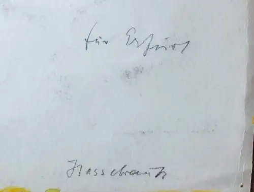 Hassebrauk, Ernst Stillleben auf Gelb Gouache 1957 Schätzpreis 100x74cm