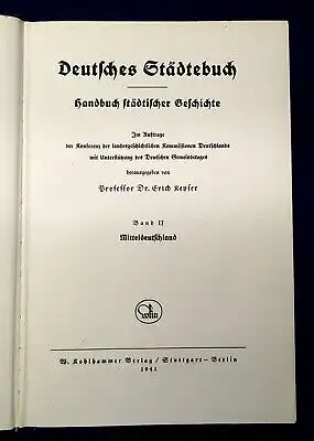 Keyser Deutsches Städtebuch 2 Bde. komplett 1941 Handbuch der Geschichte js